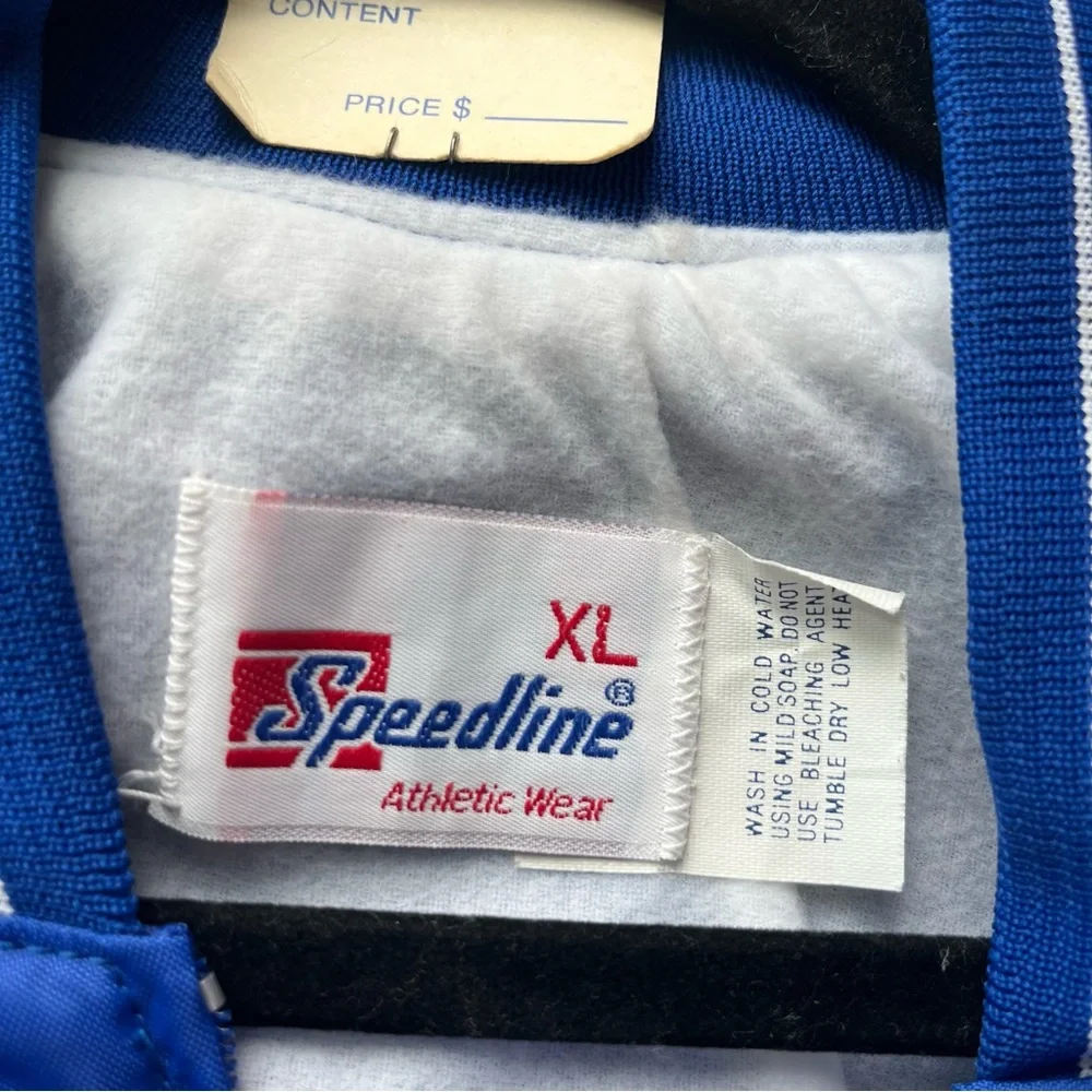 VTG Speedline Athletic Wear Jacket Size XL Blue Streetwear Pullover 1/4 Zip NEW